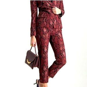 L’agence Ludivine Snakeskin Cropped Trouser Pant